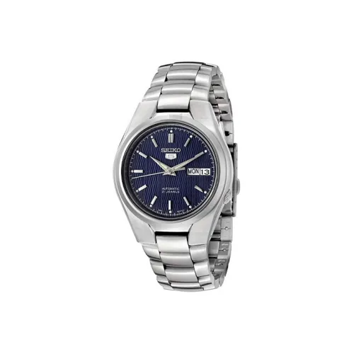 SEIKO Автоматический Механический Механизм Нержавеющая Сталь Ремешок Часы 37 мм Унисекс Синий Циферблат