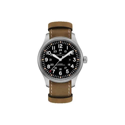 HAMILTON Механический механизм Мужской часы серии Khaki Field 50мм*12,55мм Черный