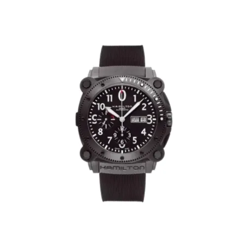 HAMILTON Автоматический Механический Механизм Мужские Часы Khaki Navy Collection 46 мм Черные