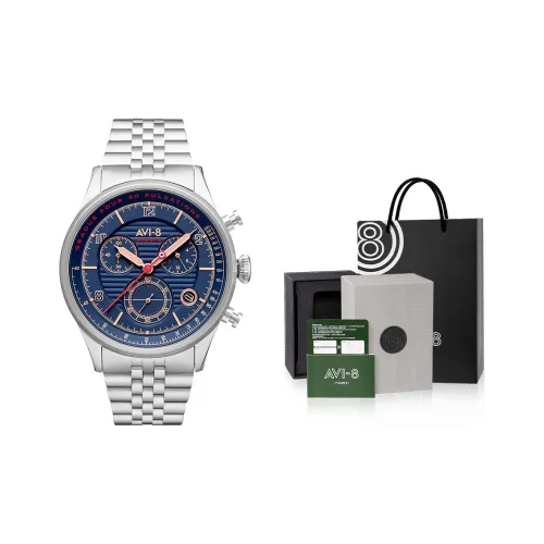 AVI 8 Кварцевый механизм Мужские часы FLYBOY 42 мм Синий