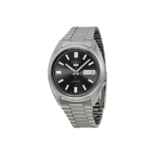 SEIKO Seiko5 Автоматический Механический Механизм Нержавеющая Сталь Ремешок Часы Мужские Черный Циферблат