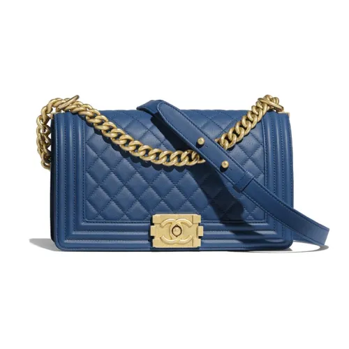 CHANEL LEBOY Телячья кожа Сумка через плечо Женская Синяя