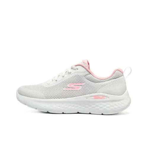 Skechers Go Run Lite Low Топ Повседневные Беговые кроссовки Женские Белые Розовые