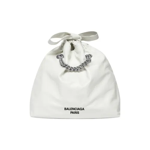 Balenciaga Crush Матовый Телячья кожа Портативный Сумка через плечо Маленькая Сумка на плечо Женская Белая