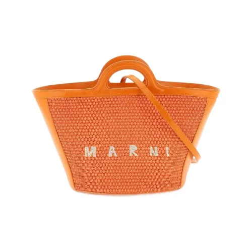MARNI TROPICALIA Волокно рафии с гладкой телячьей кожей комбинированная сумка-ведро сумка через плечо маленькая сумка