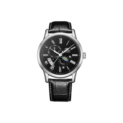 ORIENT Sun Moon Collection Автоматический Механический Механизм Кожаный Ремешок Часы 43 мм Мужские Часы
