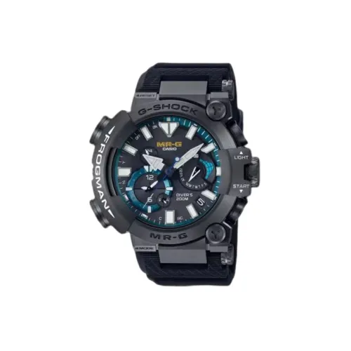 CASIO MR G Series Кварцевый механизм Резиновый ремешок Часы Мужские Черный циферблат