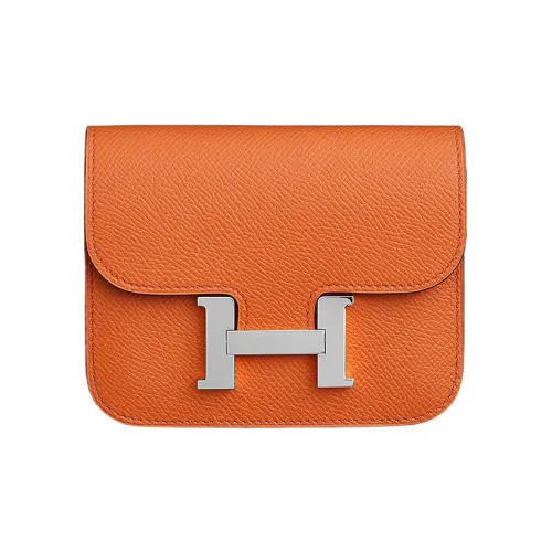 HERMES Constance Slim Epsom Телячья кожа Клатч Кошелек Бананка Женские 93 Апельсин Оранжевый Hermes