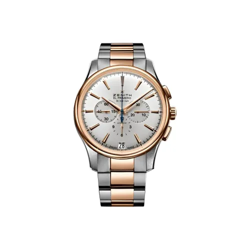 ZENITH Автоматический Механический Механизм Мужские Часы ELITE Серебряные