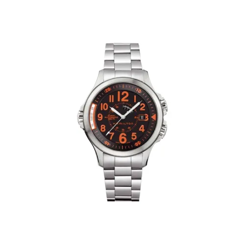 HAMILTON Автоматический Механический Часы Мужские 42 мм Черный Циферблат Корпус из Нержавеющей Стали Ремешок из Нержавеющей Стали