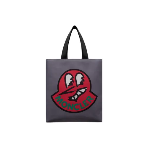 Moncler Canvas Bag Tote Bag Shopping Bag Shoulder Bag Handbag Men's Gray