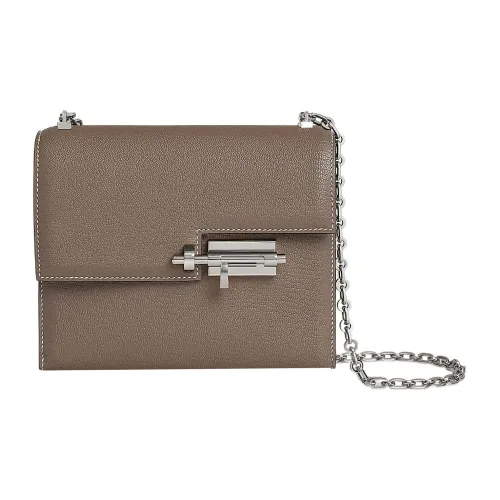 HERMES Verrou Mysore Chevro Verrou Сумка Сумка через плечо Женская 18 этуп слоново-серый