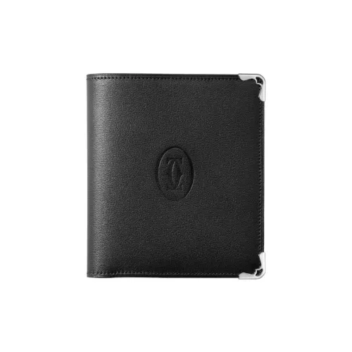 Cartier Must De Cartier Телячья кожа Кошелек Женские Черный