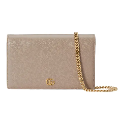 GUCCI GG Marmont Кожа Сумка через плечо Мини Женские Овсяный