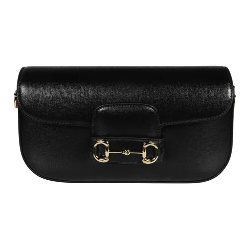 GUCCI Horsebit 1955 Кожа Портативный Crossbody Сумка Сумка через плечо Маленькая Женская Черная
