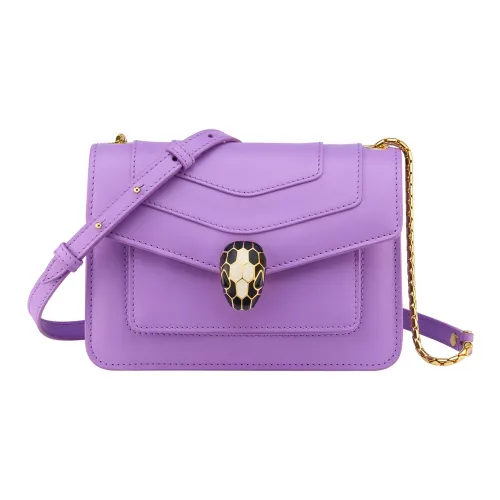 BVLGARI Serpenti Forever Телячья кожа Сумка через плечо Маленькая Женская Фиолетовая