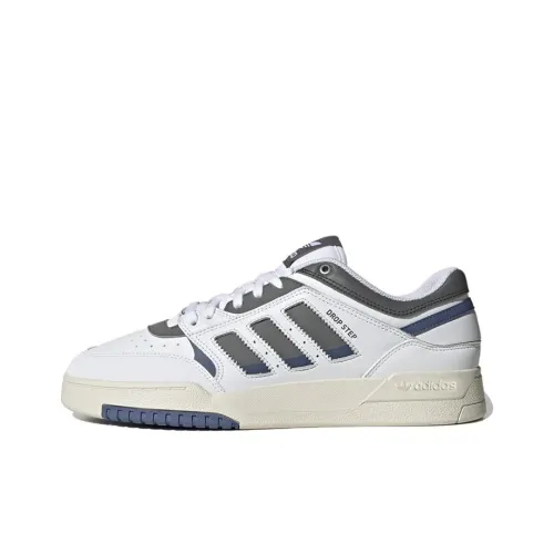 Adidas Originals Drop Step Slip-Resistant Abrasion-Resistant Low Top Skateboard Shoes Unisex White Gray Adidas Originals Drop Step Slip-Resistant Abrasion-Resistant Низкие Кроссовки для Скейтбординга Унисекс Белый Серый