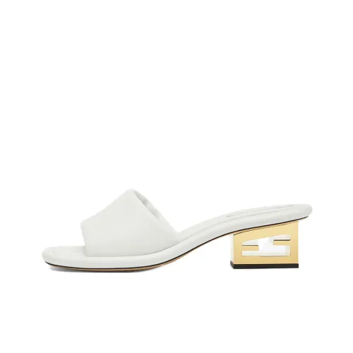 FENDI Baguette Мода Тапочки 6 см Женские Белые