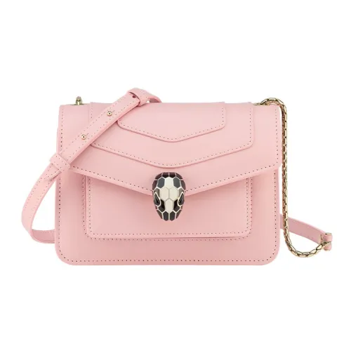 BVLGARI Serpenti Forever Сумка Через Плечо Застежка На Кнопку В Виде Змеиной Головы Из Латуни С Покрытием Из Светлого Золота