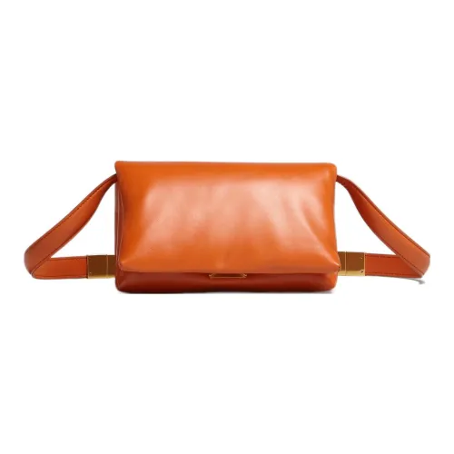 MARNI Телячья кожа Сумка через плечо Сумка на плечо Женская Оранжевая