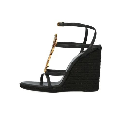 SAINT LAURENT CASSANDRA One Ремень Сандалии Женские Черные