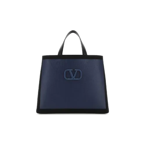 Valentino Vlogo Холст Одно Плечо Через Плечо Холст Сумка Сумка Средний Мужской Синий Черный