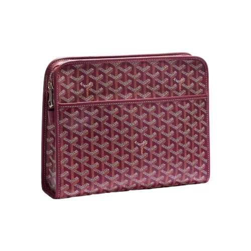 GOYARD JOUVENCE Телячья кожа Холст Хранение Сумка Клатч Туалетная сумка Большая Унисекс Бордовый