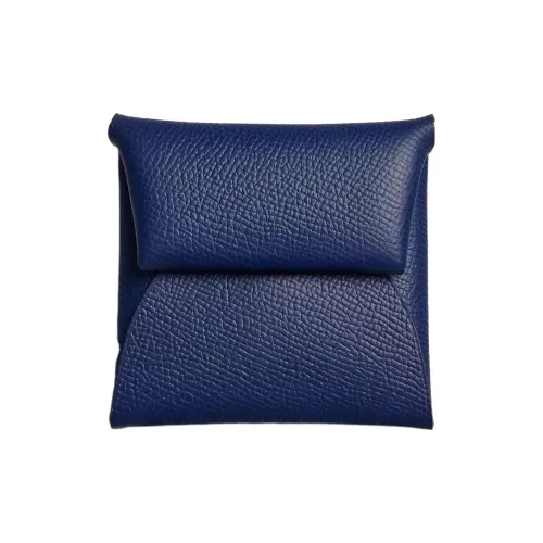 HERMES Bastia Evercolor Телячья кожа Кошелек Женские Королевский синий