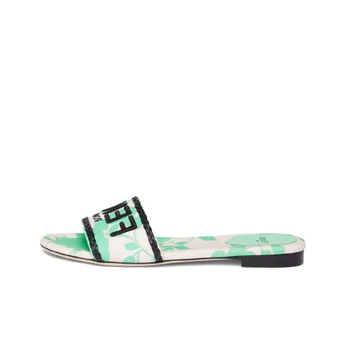 FENDI Шлепанцы Женские Зеленые