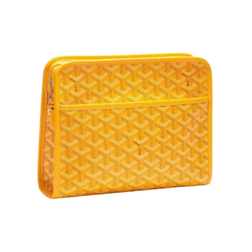 GOYARD JOUVENCE Холст и кожа Путешественный мешок для хранения Клатч Сумка для туалетных принадлежностей Средний Унисекс Желтый
