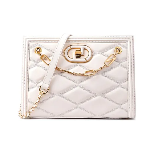 FION Коровья кожа Тоут Сумка Сумка для покупок Сумка через плечо Сумка для женщин Средний размер Черный Белый