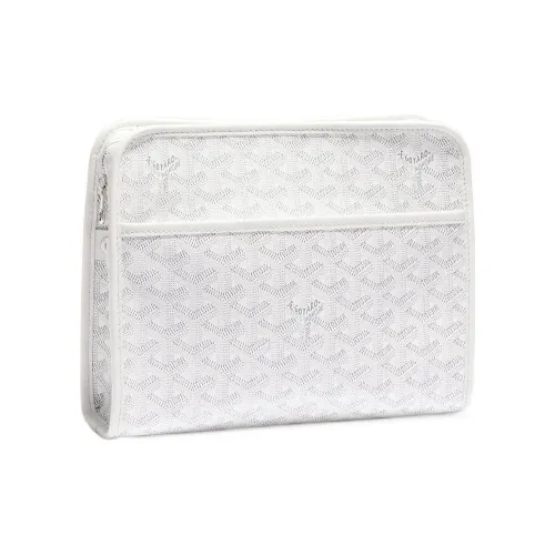 GOYARD JOUVENCE Холст и кожа Путешественный мешок для хранения Клатч Сумка для туалетных принадлежностей Средний Унисекс Белый