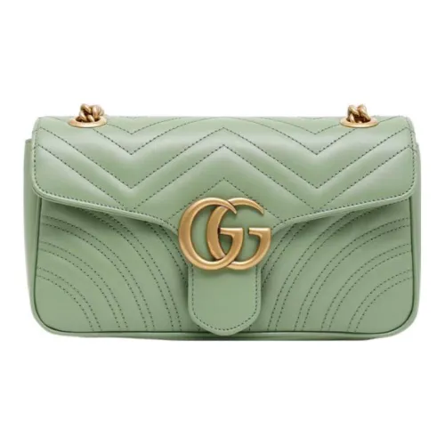 GUCCI GG Marmont Кожа Сумка через плечо Сумка на плечо Маленькая Женская Зеленая