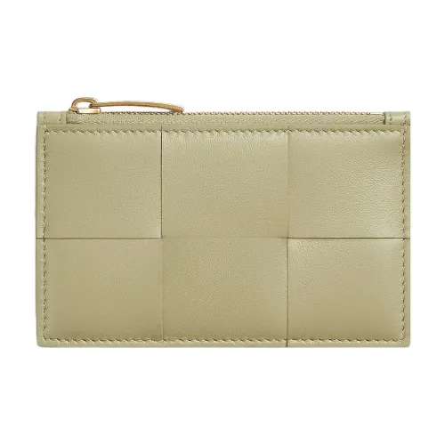 Bottega Veneta Lambskin Кожаный держатель для карт и кошелек для женщин травертин