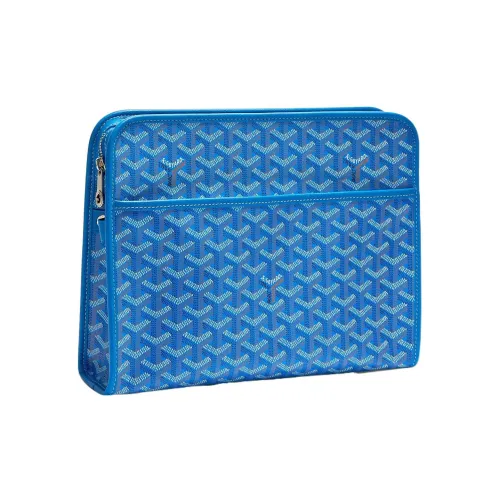 GOYARD JOUVENCE Телячья кожа Холст Хранение Сумка Клатч Туалетная сумка Большая Унисекс Синяя