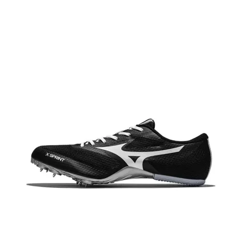 Sprint x Mizuno Амортизаторы Shock Slip-resistant Abrasion-resistant Низкий топ Беговые кроссовки Unisex Черный Белый