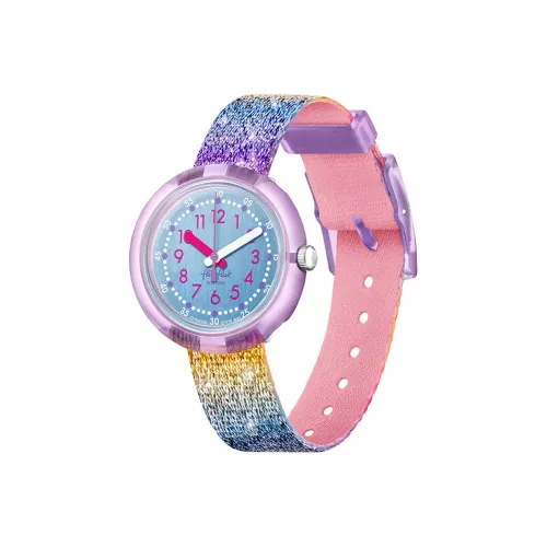 SWATCH Feifei Коллекция Кварцевый механизм Унисекс Часы 32 мм Синий циферблат Пластиковый корпус Тканевый ремешок