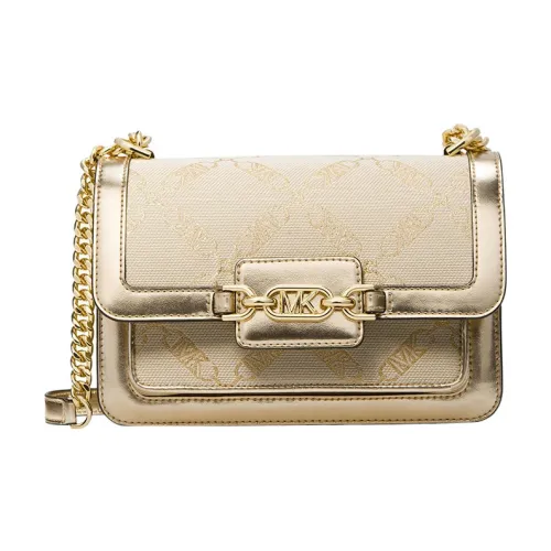 MICHAEL KORS Heather Ткань + Искусственная кожа Сумка через плечо Большая Женская Золотая