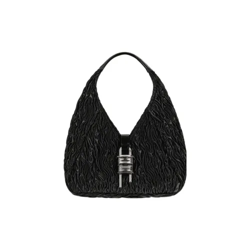 GIVENCHY Hobo Satin Fabric с коровьей кожей Сумка Мини Женская Черная