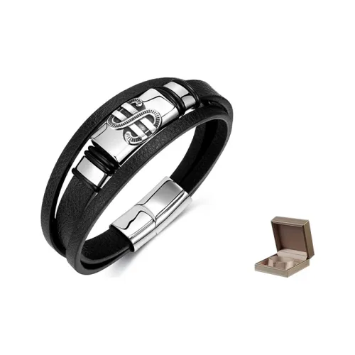 KENMO Титановая сталь, кожа, браслеты, черная коробка, мужской