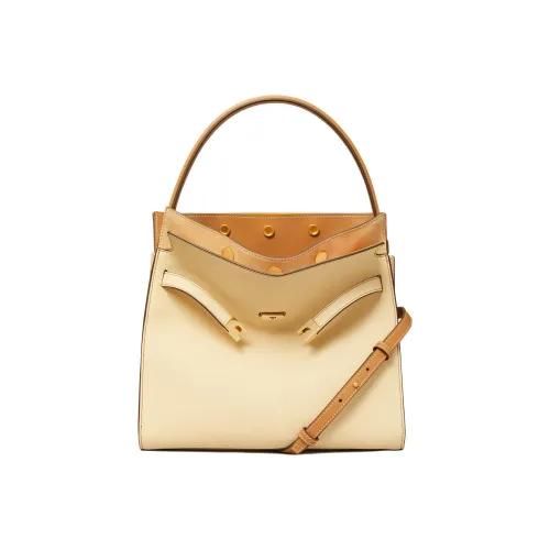 TORY BURCH Lee Radziwill Коровья кожа Двойной слой Сумка на плечо Сумка Большая Женская Луна Бежевый