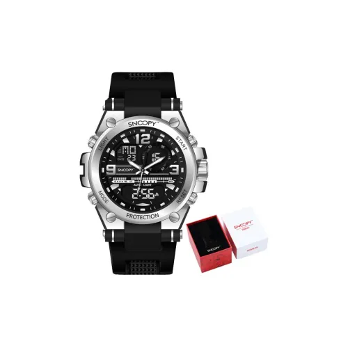 SNOOPY Кварцевый механизм ПУ (полиуретан) Ремешок Часы Мужские Черный циферблат SNW876EC