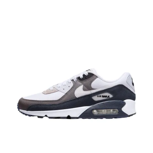 Nike Air Max 90 Устойчивый к истиранию Дышащий Низкий Топ Спортивная Повседневная Обувь Мужская Белый Синий Коричневый