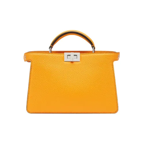 FENDI Peekaboo ISeeU Кожа Сумка через плечо Сумка Обычная Женская Апельсин