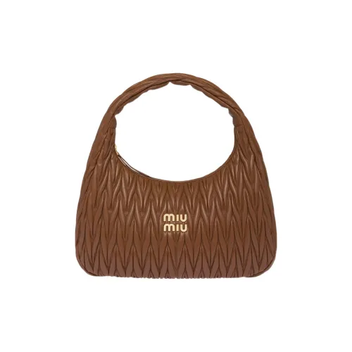 MIU MIU Напп-Кожа Хобо Сумка Сумка через плечо Сумка для женщин Красный Коричневый