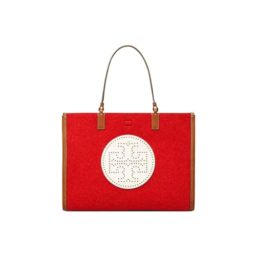 TORY BURCH Ella Felt Tote Bag Shopping Bag Shoulder Bag Large Women's Cherry Red