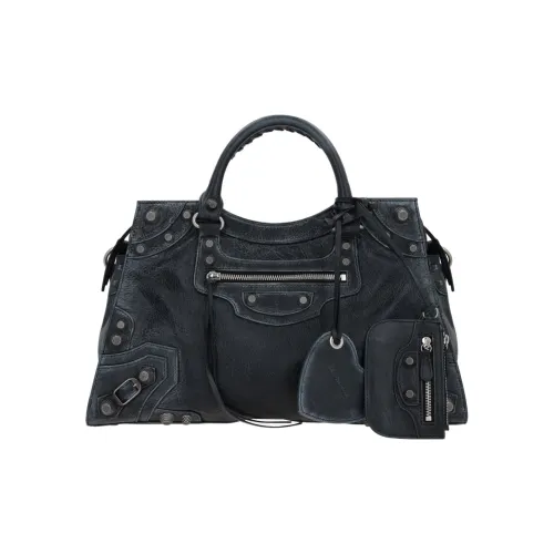 Balenciaga Neo Cagole City Овечья кожа Сумка через плечо Сумка Обычная Женская Выстиранный Черный