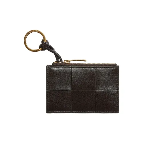 Bottega Veneta с коровьей кожей и овчиной держатель для ключей Key Pouch женский темно-коричневый