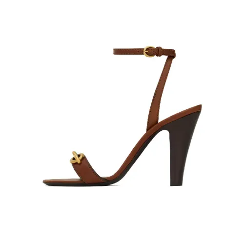 SAINT LAURENT LE MAILLON One Ремешок Сандалии 9,5 см Женские Коричневый