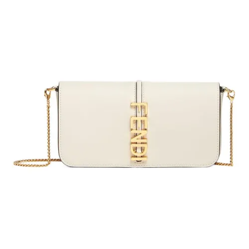 FENDI Wallet On Chain FENDIgraphyКошелек Из Кожи Белого Цвета